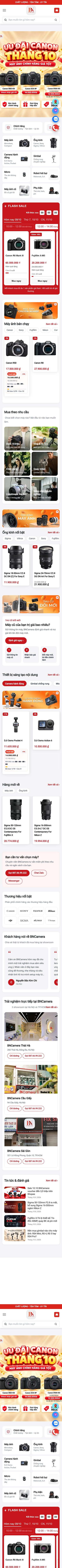 Web BNCamera trên điện thoại