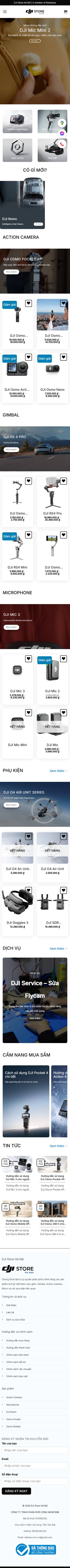 Web DJI Store Hà Nội trên điện thoại