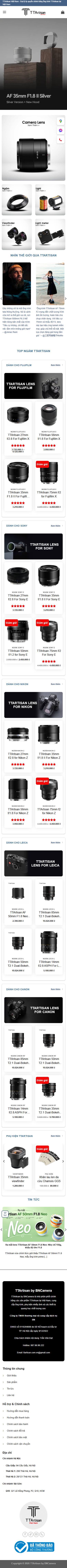 Web TTArtisan Việt Nam trên điện thoại