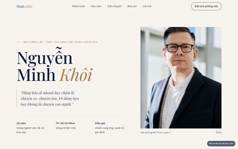 Mẫu website Trang cá nhân CEO do Datova thiết kế