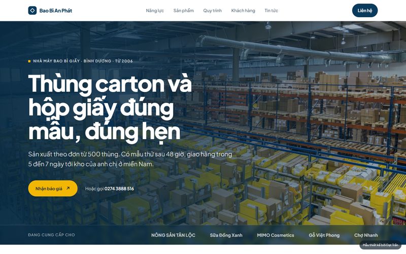Mẫu website Mẫu web doanh nghiệp do Datova thiết kế