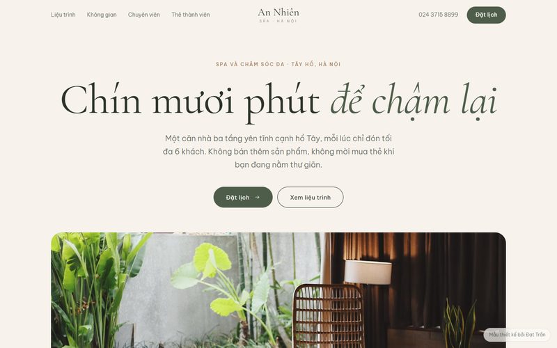 Mẫu website Mẫu web spa và thẩm mỹ do Datova thiết kế