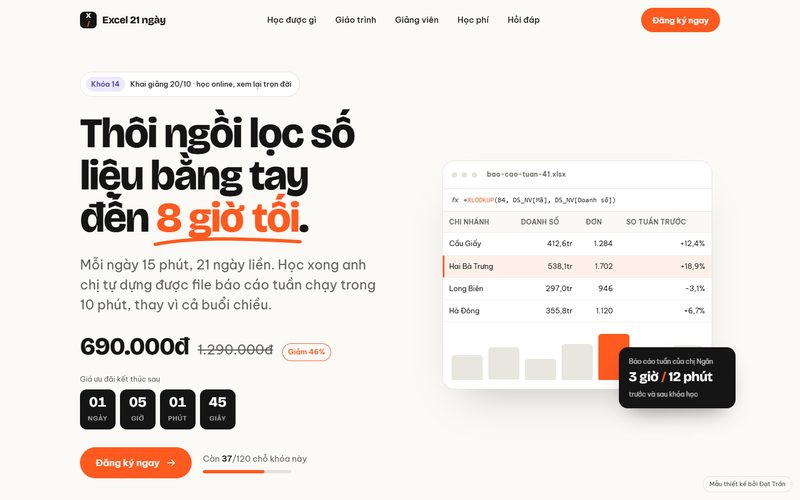 Mẫu web khóa học online