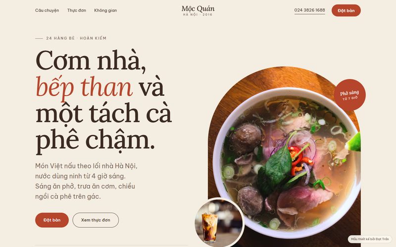Mẫu web Nhà hàng, cafe