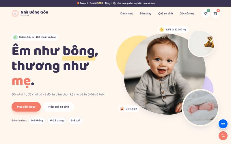 Mẫu web Mẹ và bé