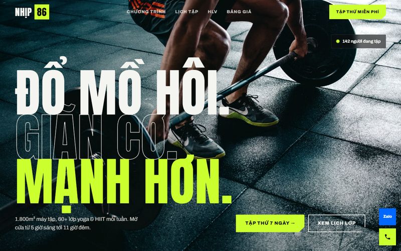 Mẫu web Gym, yoga
