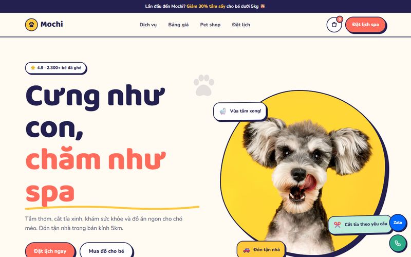 Mẫu web Thú cưng