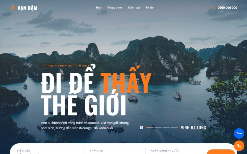 Mẫu web Du lịch, tour