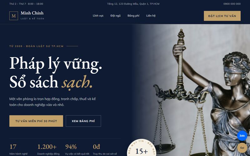 Mẫu web Luật, kế toán